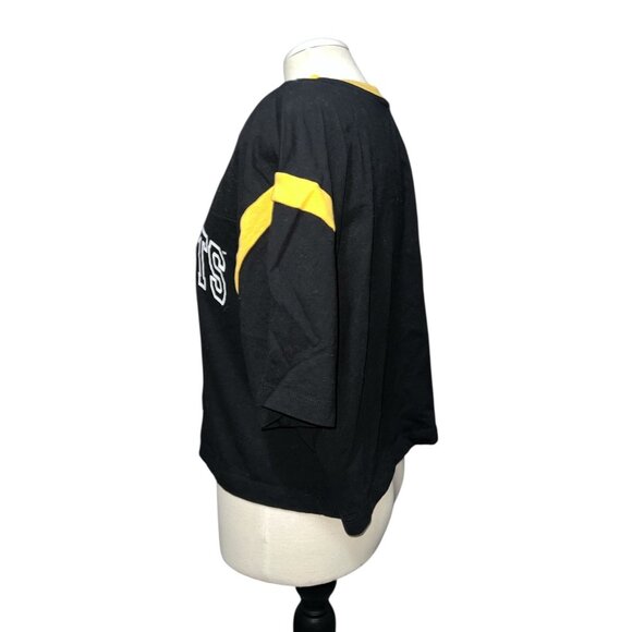 Harry Potter Hogwarts Black & Yellow Cropped T-Shirt XXXL - Picture 4 of 8